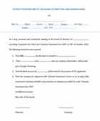 Company Board Resolution to register project 